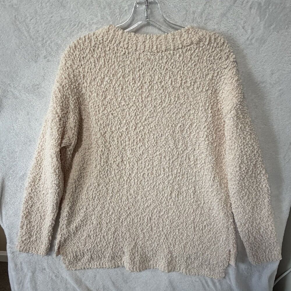 Studio B By Bobeau Pale Pink Textured Popcorn Sweater Women's Large - Picture 6 of 13